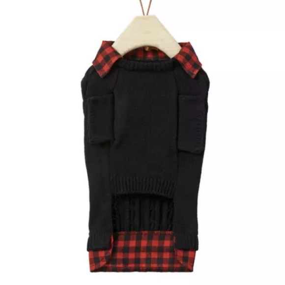 FRISCO CABLE KNIT DOG SWEATER RED PLAID Medium - Chihuahua - Picture 5 of 5